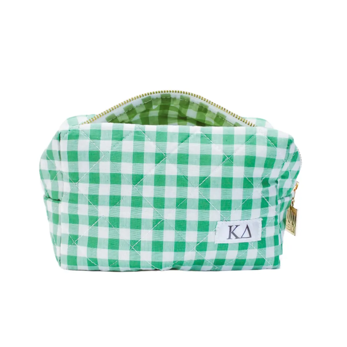 Kappa Delta Gingham Quilted Makeup Bag 1