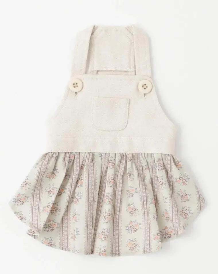 Japanese Denim Flower Dog Dress 1