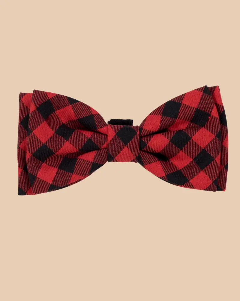 Dignified Dog Bow Tie In Buffalo Plaid 1