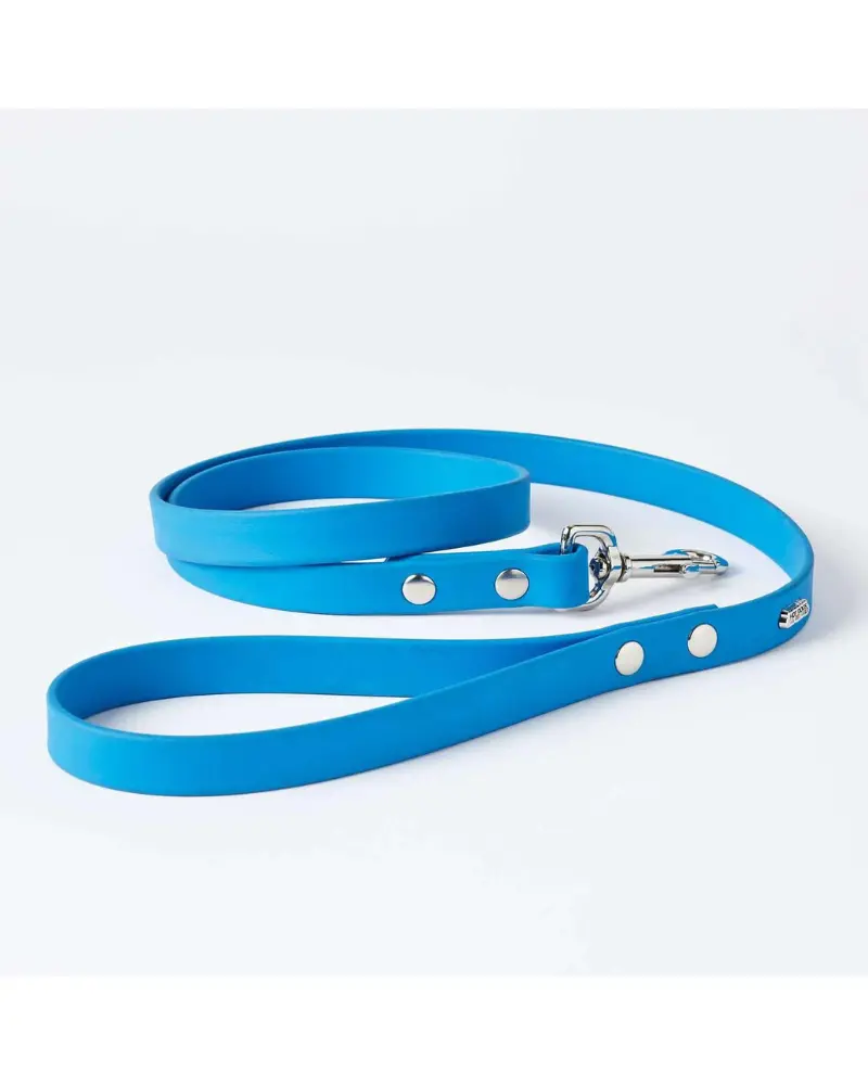 Vegan Leather Dog Leash In Sky Blue (Made In Canada) (Final Sale) 1