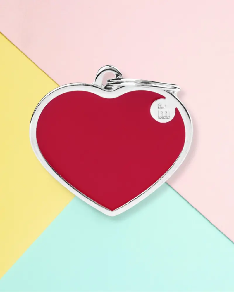 Handmade Heart Tag In Really Red Custom Pet Id Tag 1