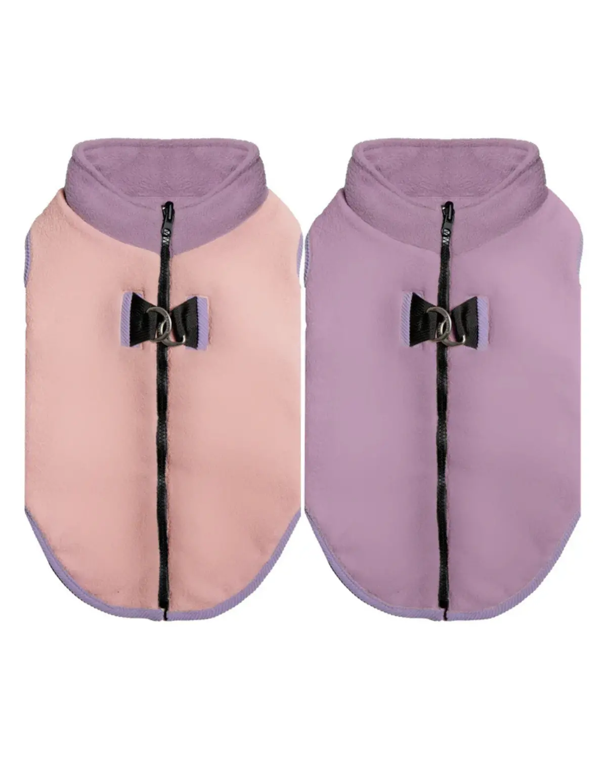 Zip Up Fleece Dog Harness Jacket In Cotton Candy 1
