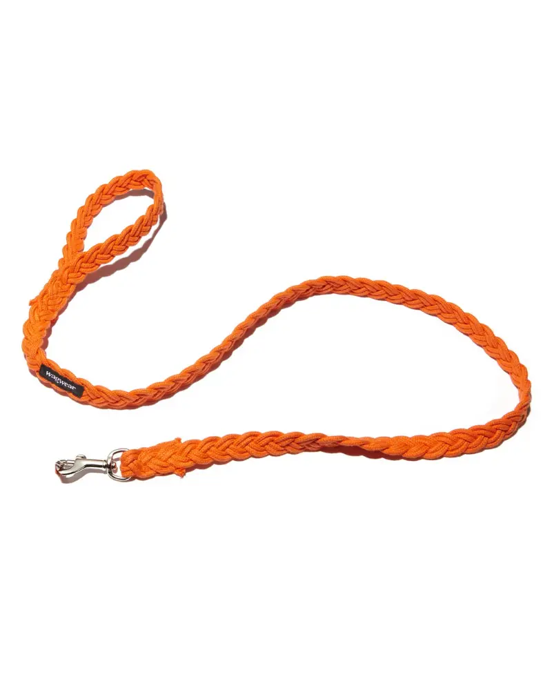 Braided Fisherman Dog Leash In Orange (Made In The Usa) 1