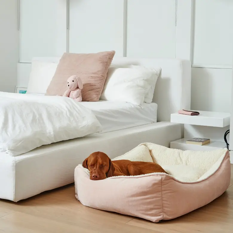 Scoop Bed In Blush & Ivory Sheepskin (Direct-Ship) 1