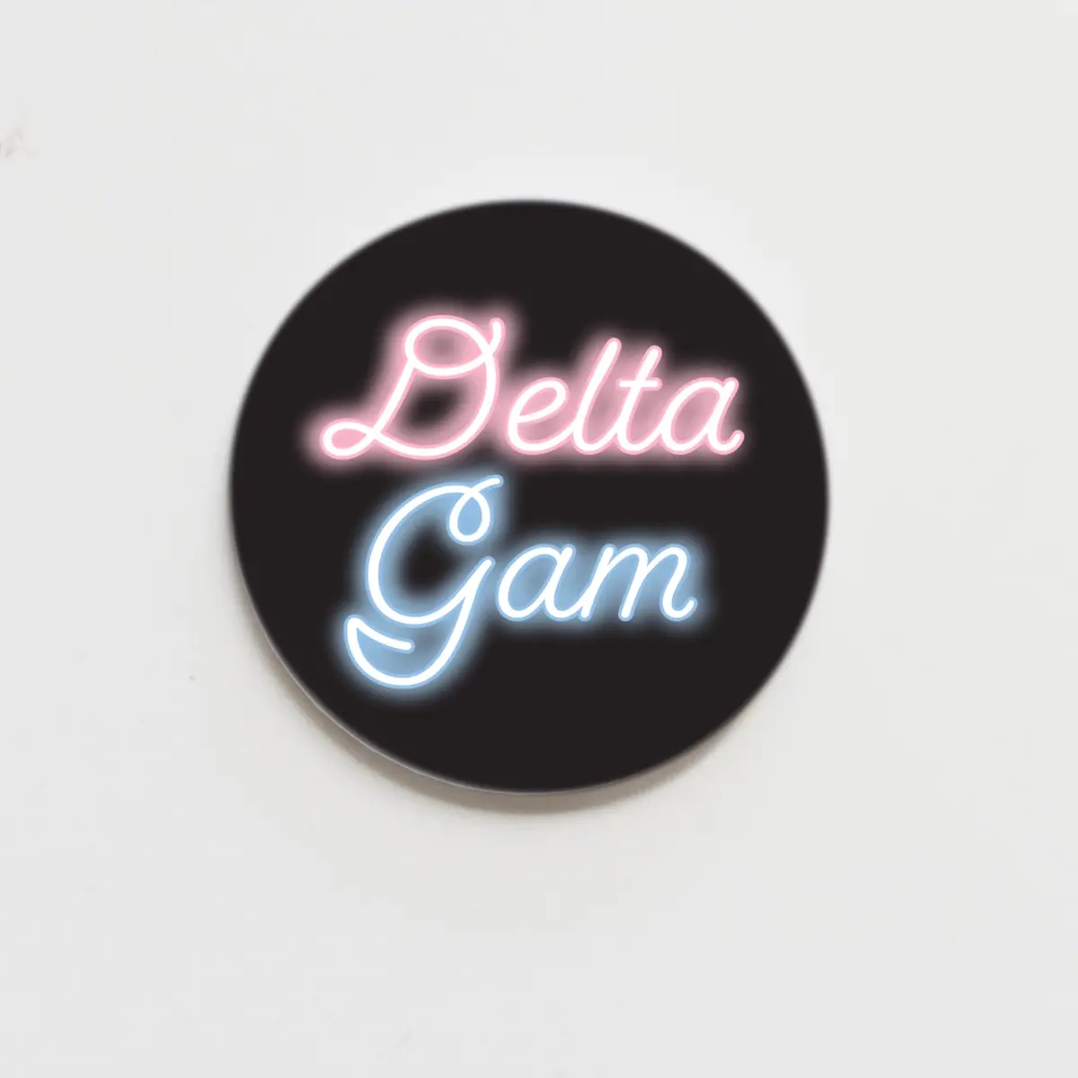 Delta Gamma Neon Greek Button - 2.25 Inch 1
