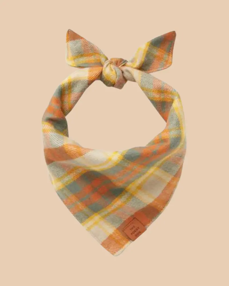 Harvest Plaid Flannel Dog Bandana (Made In The Usa) 1