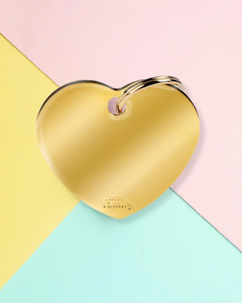 Sweet Heart In Golden Brass Custom Pet Id Tag 2