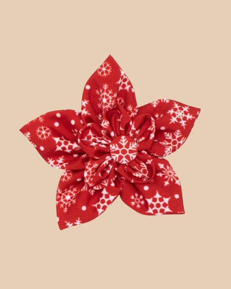 Christmas Collar/Harness Flower In Let It Snowflake 1
