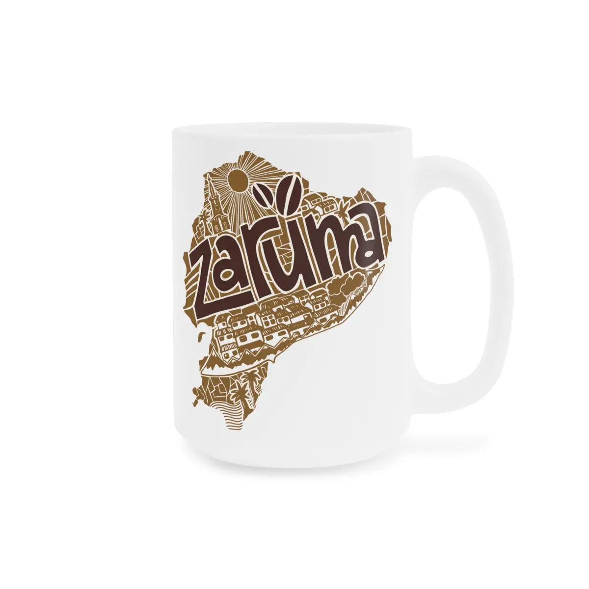 Zaruma White Ceramic Mug 2