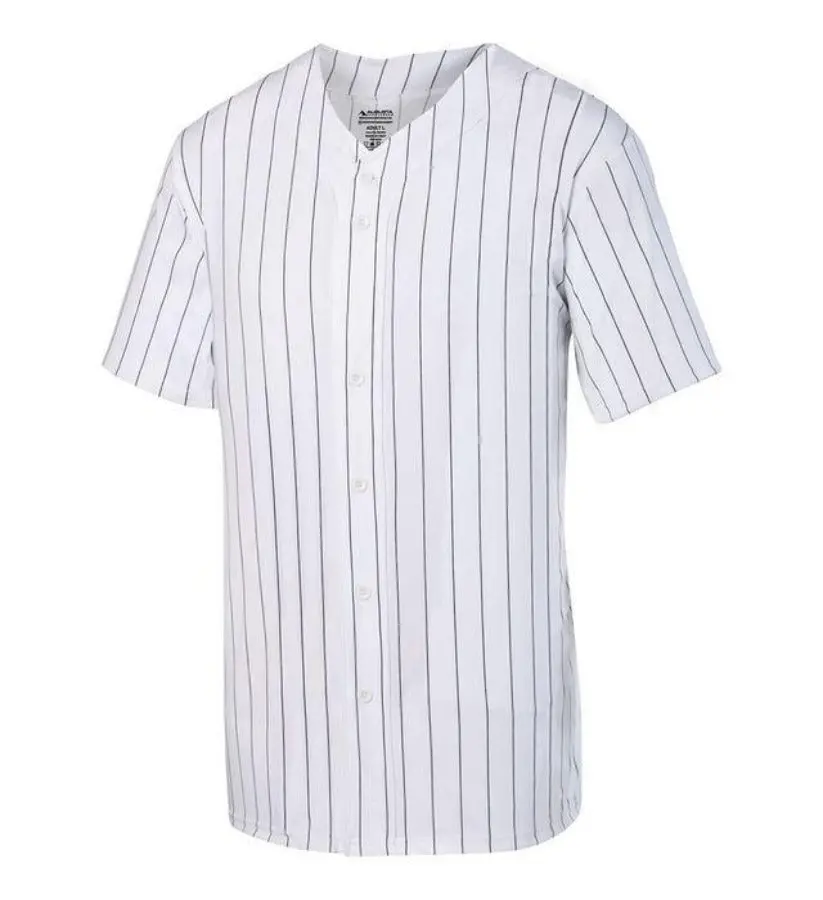 1685 Pinstripe Full-Button Baseball Jersey 1