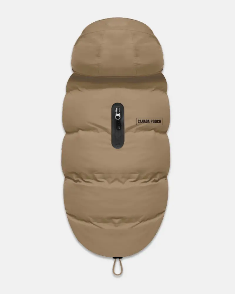 Insulated Waterproof Dog Puffer In Tan (Final Sale) 1