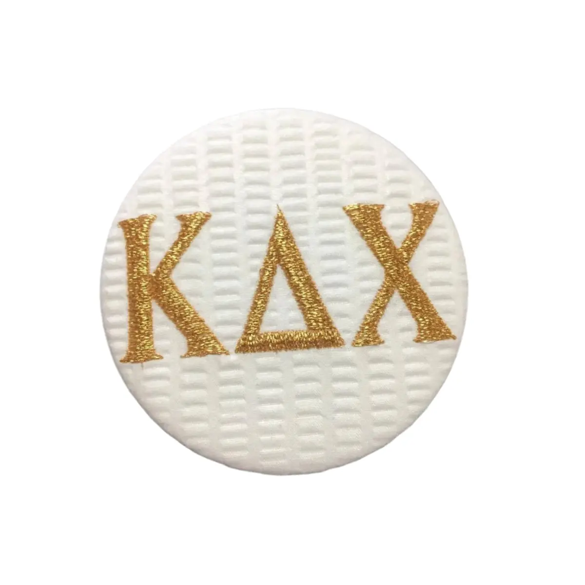 Kappa Delta Chi White Gold Embroidered Button 1