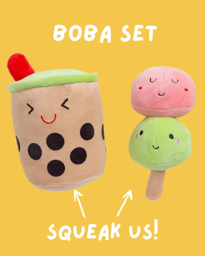 Boba Tea 2-Piece Dog Toy Set 1