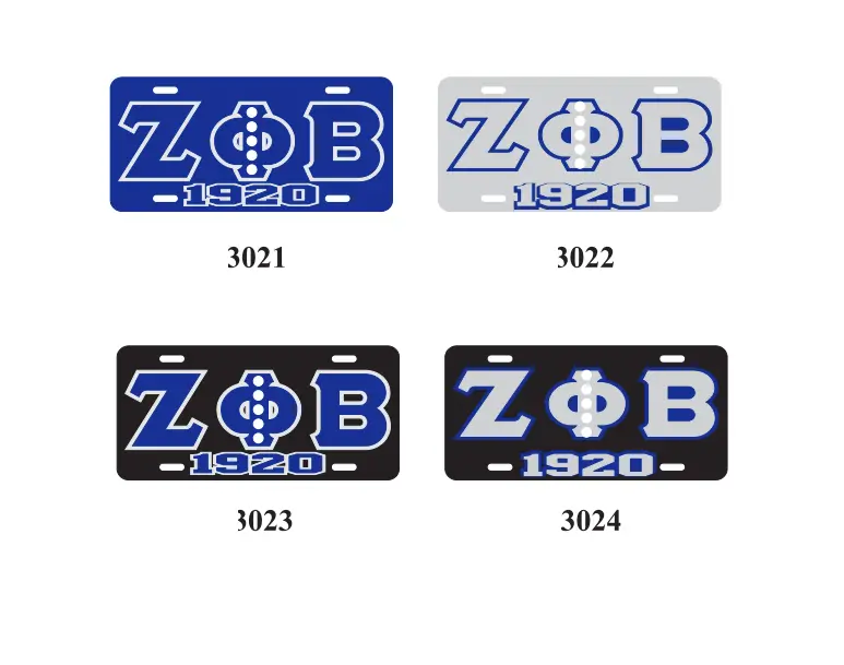 Zeta Phi Beta 1920 With Pearls License Plate 1