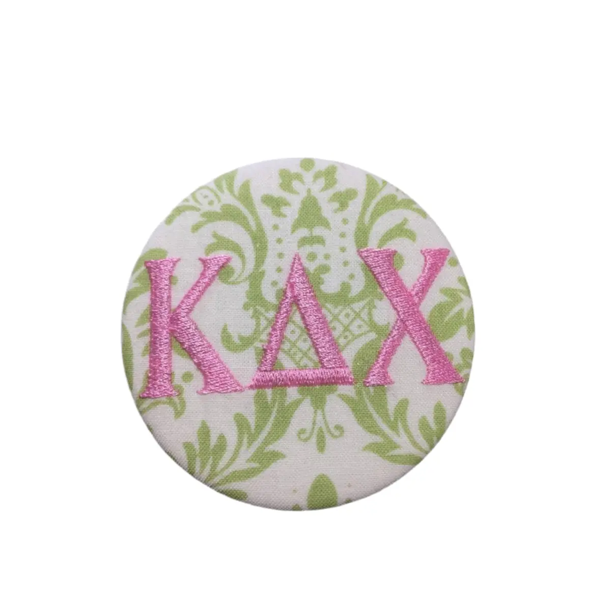 Kappa Delta Chi Green Paisley Embroidered Button - Discontinued 1