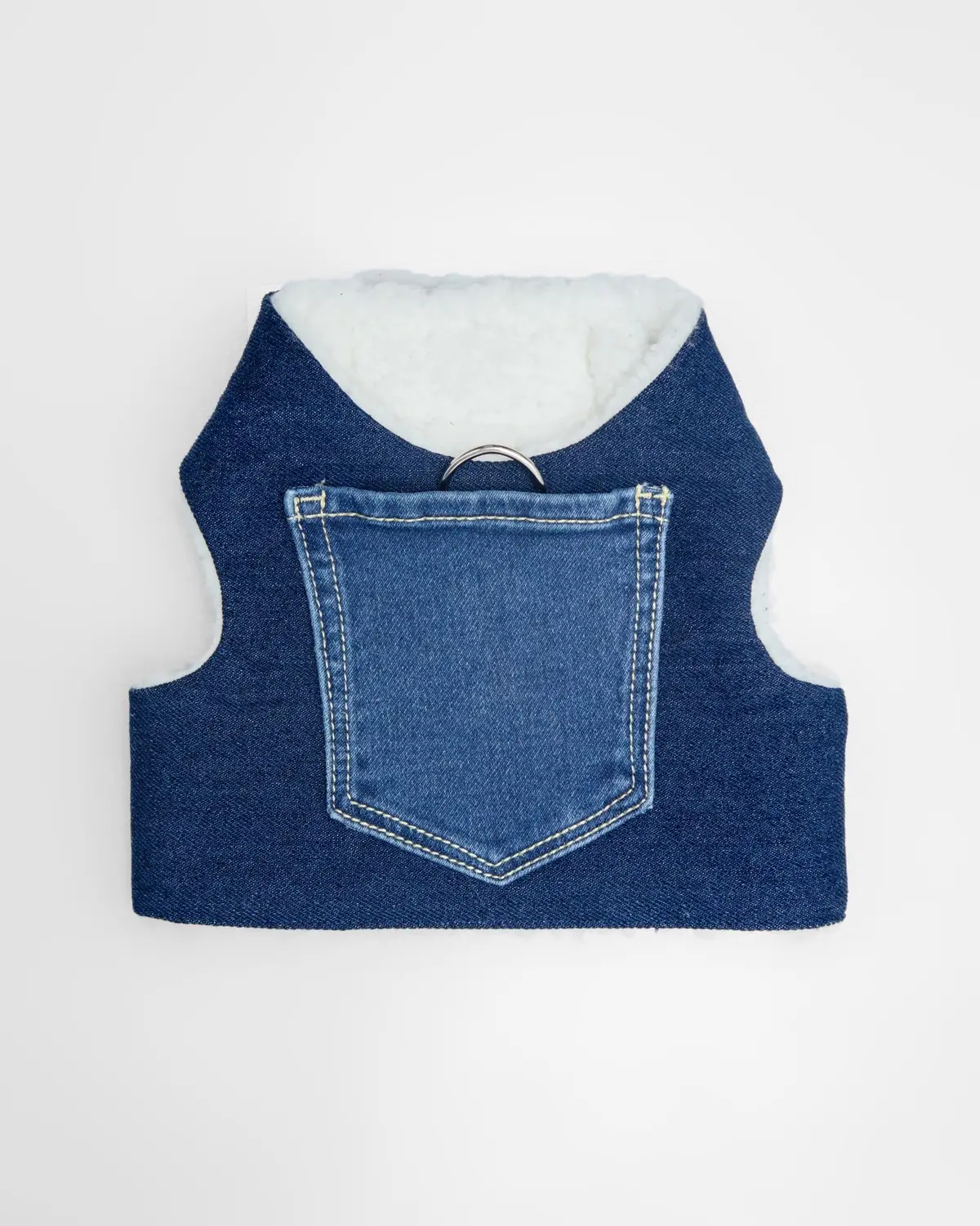 Denim & Shearling Sherpa Dog Harness (Made In The Usa) (Dog & Co. Exclusive) 1