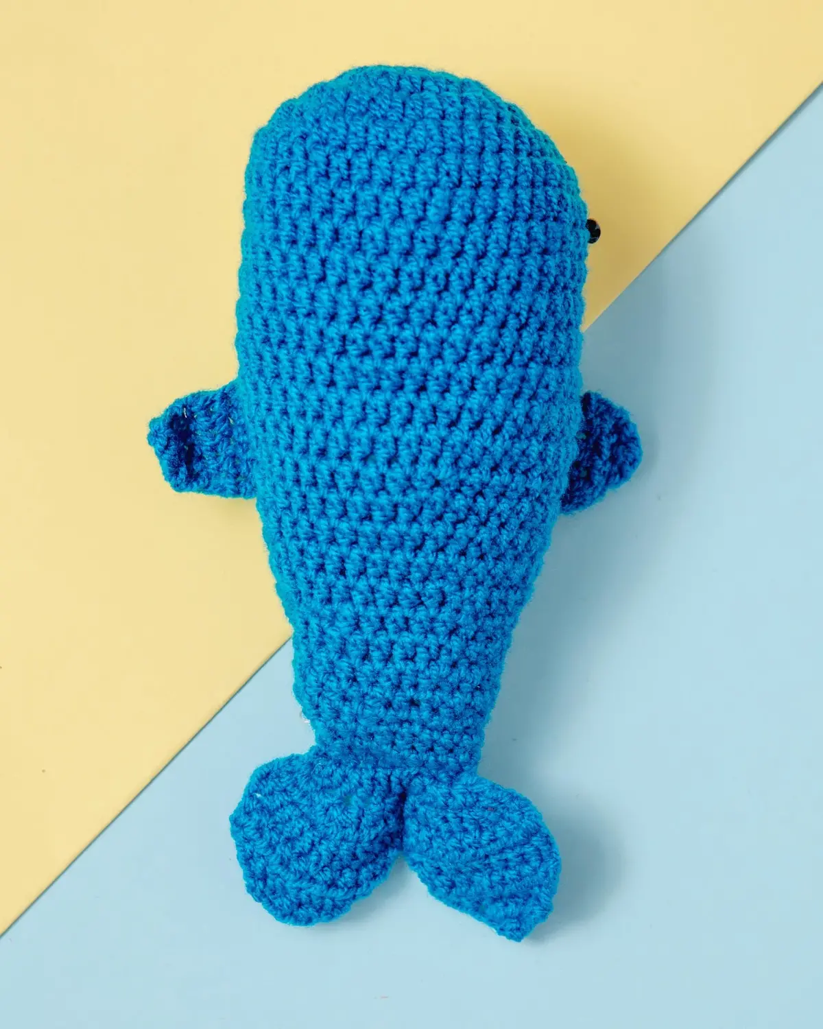 Hand-Knit Whale Squeaky Dog Toy 1