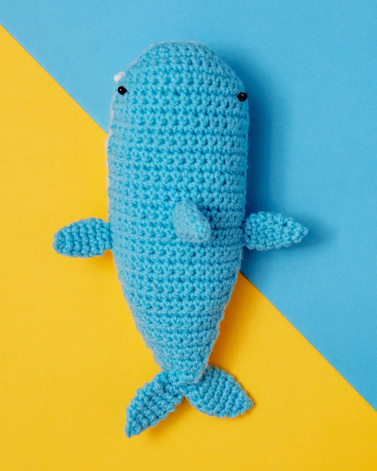 Hand-Knit Shark Squeaky Dog Toy 1