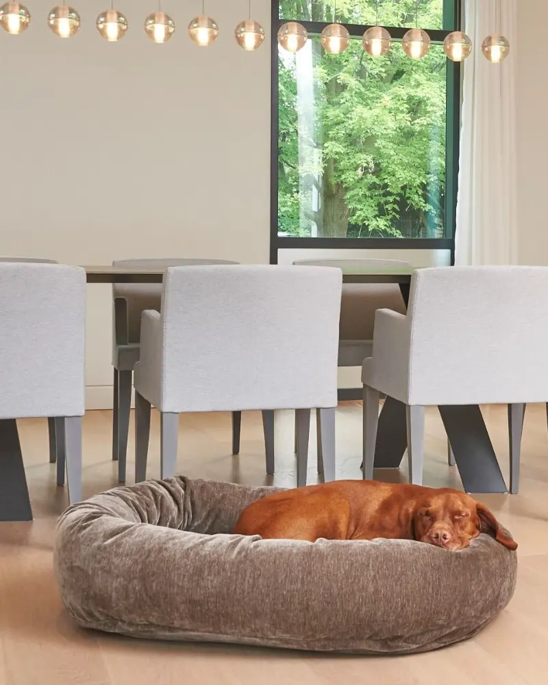 Donut Dog Bed In Bark Washed Microvelvet (In-Store) 1