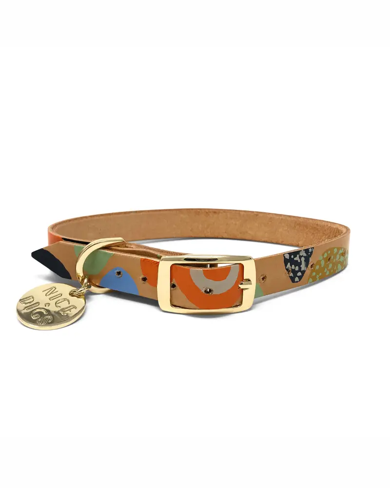 Snakes & Ladders Leather Dog Collar (Final Sale) 3