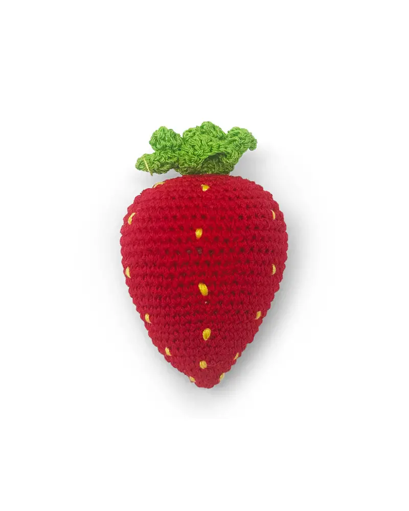 Strawberry Squeaky Knit Dog Toy 1
