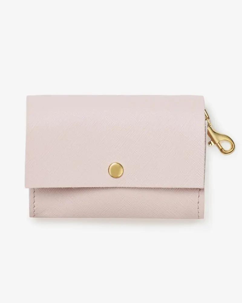 Classic Poop Bag Holder In Blush Pink Leather (Made In Italy) 1