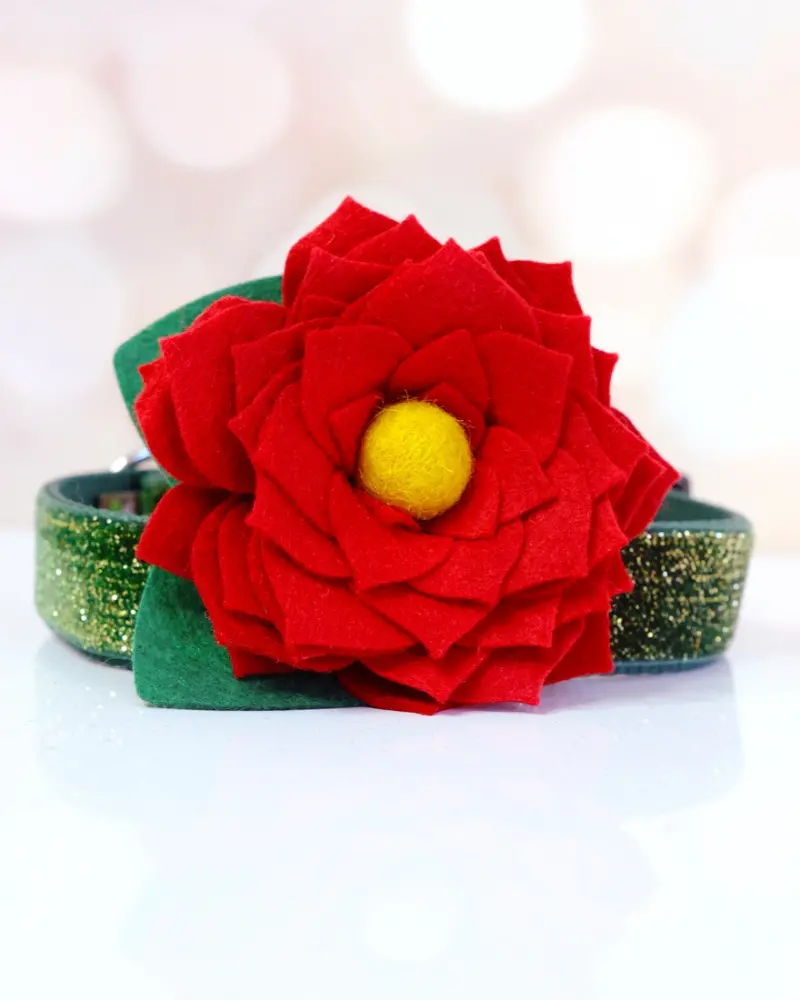 Red Amaryllis Dog Collar Flower (Made In The Usa) 1
