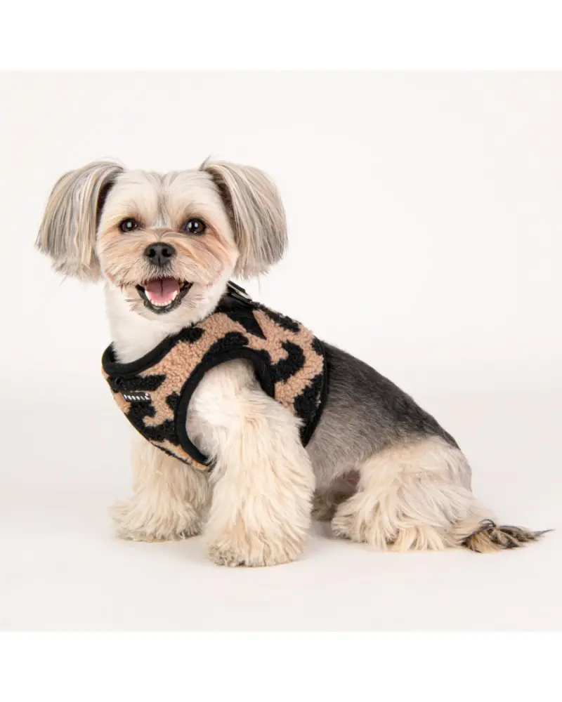 Leopard Fleece Step-In Dog Harness In Beige<Br>(Final Sale) 1