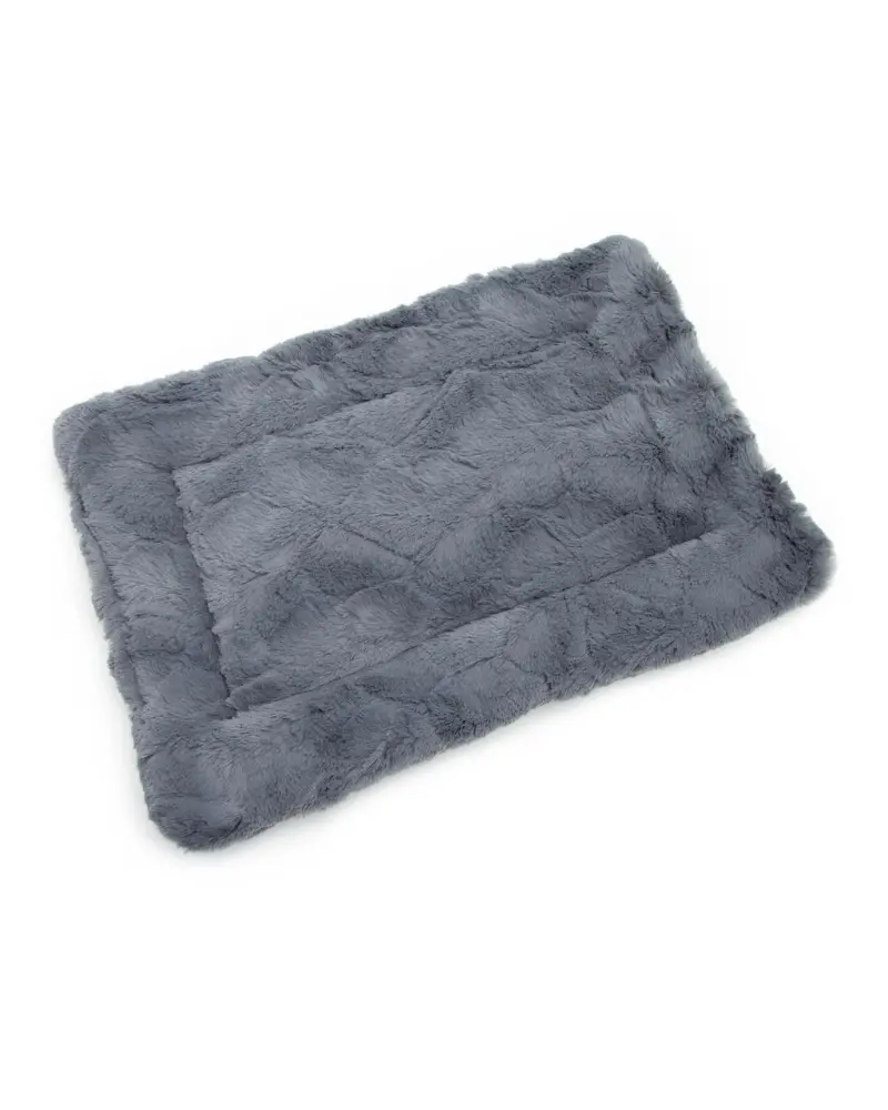 Minky Fur Pet Napping Mat In Charcoal Grey (Made In The Usa) 1
