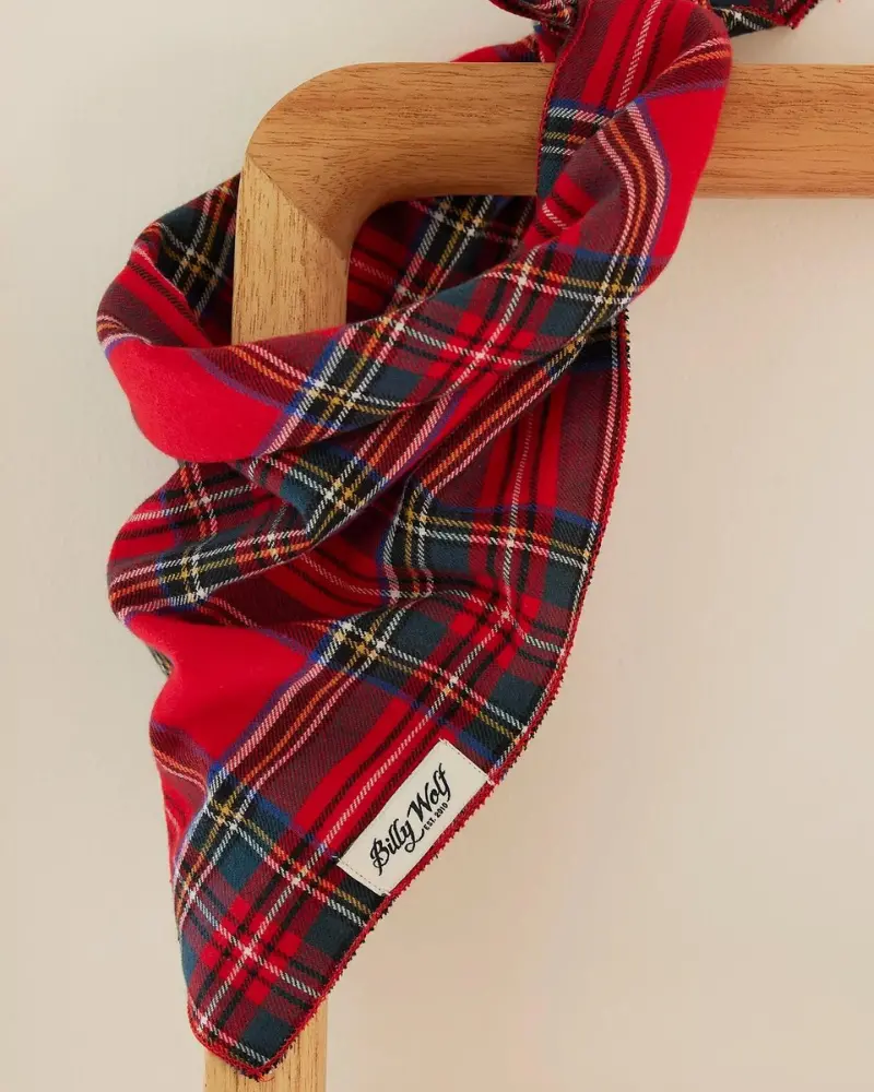 Nicolas Plaid Flannel Dog Bandana (Made In The Usa) 1