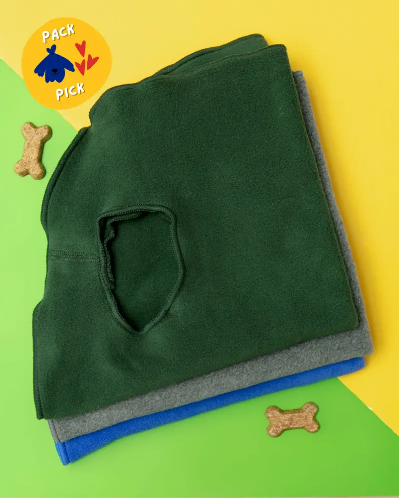Pullover Stretch Dog Fleece In Hunter Green 1