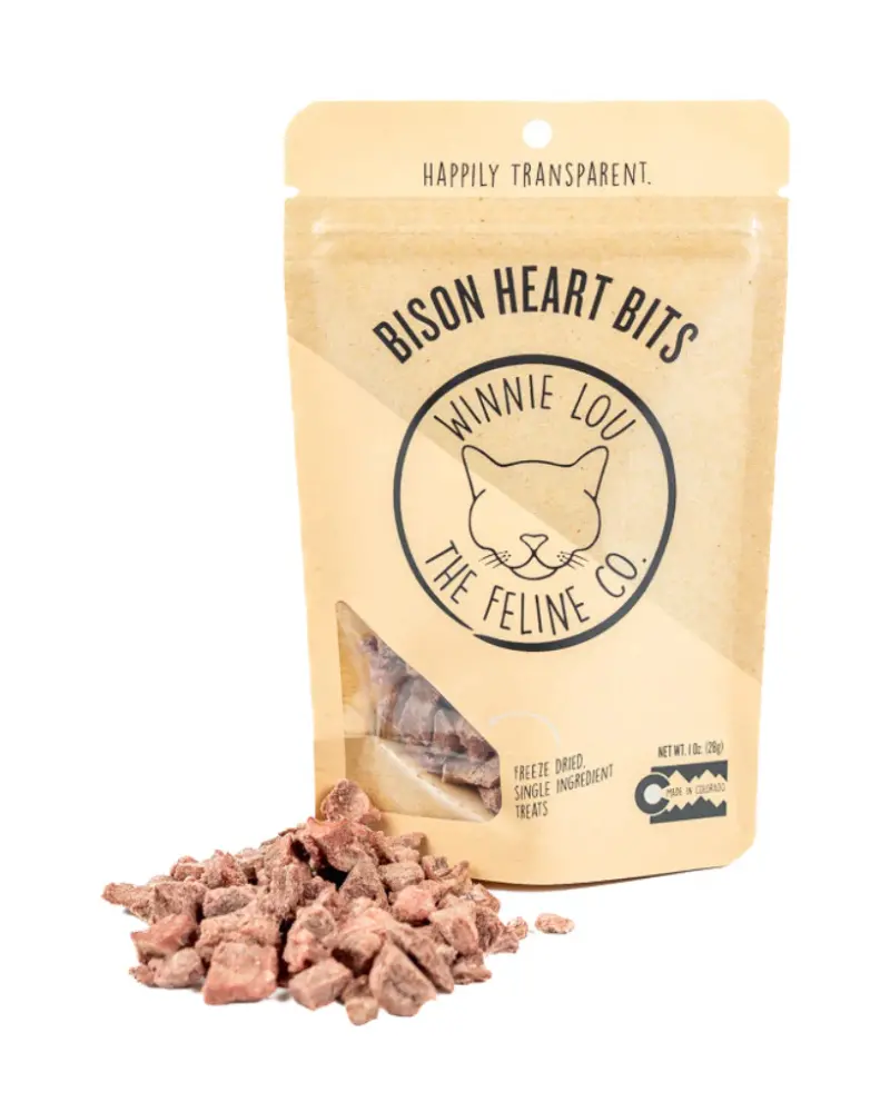 Freeze-Dried Bison Hearts Cat Treat 1