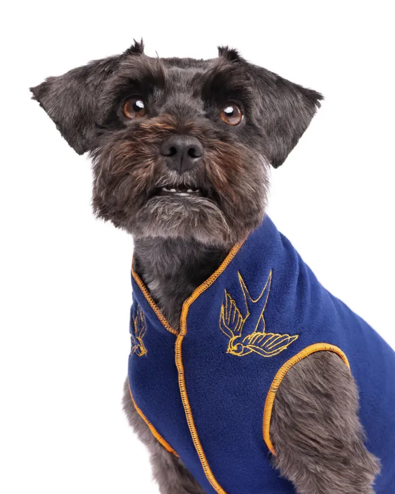USA-Made Embroidered Stretch Fleece Dog Jacket – Limited Edition