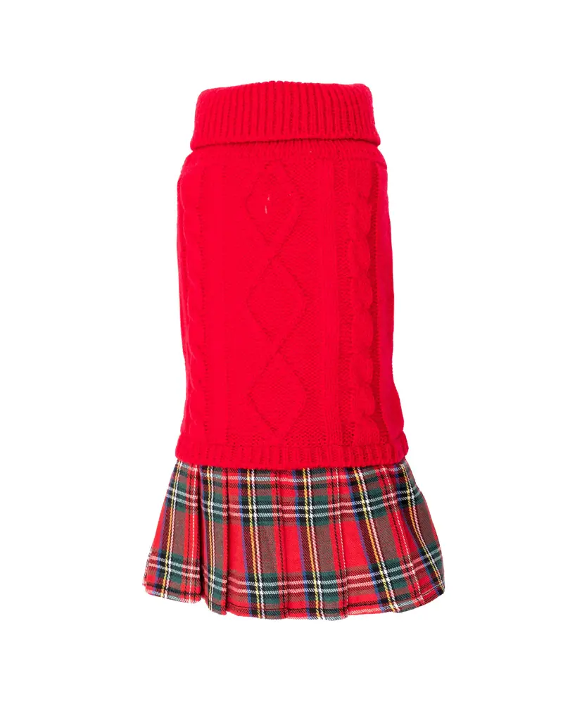 Perfectly Plaid Turtleneck Sweater Dog Dress (Final Sale) (Fw24lo) 1