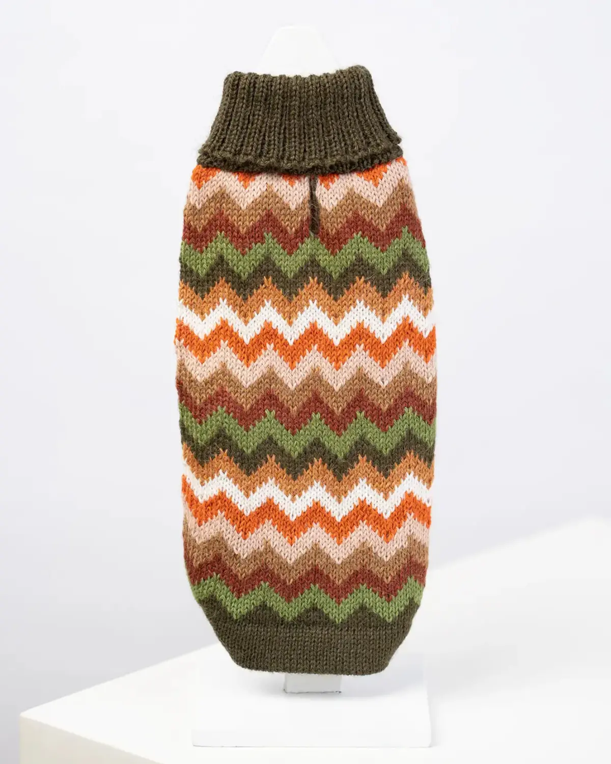 Forest Chevron Alpaca Knit Dog Sweater (Final Sale) 1
