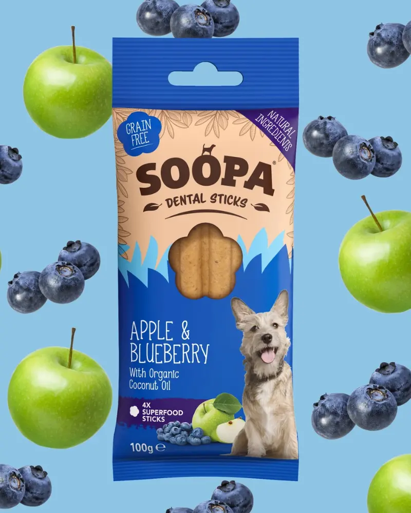 Apple & Blueberry Dental Dog Sticks 1