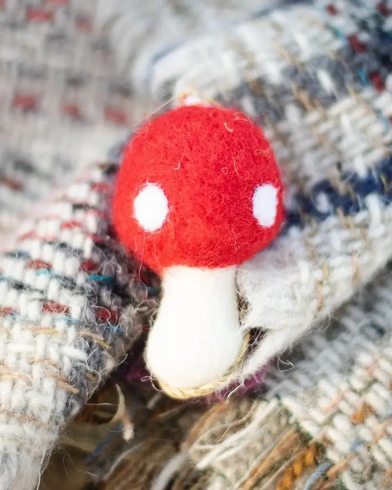 Red Amanita Mushroom Felt Toy For Dogs & Cats 1