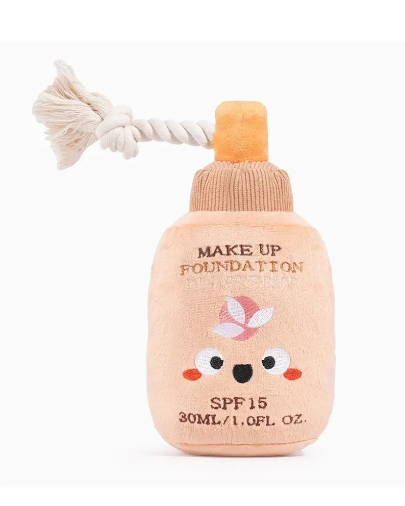 Makeup Foundation Squeaky Plush Dog Toy 1