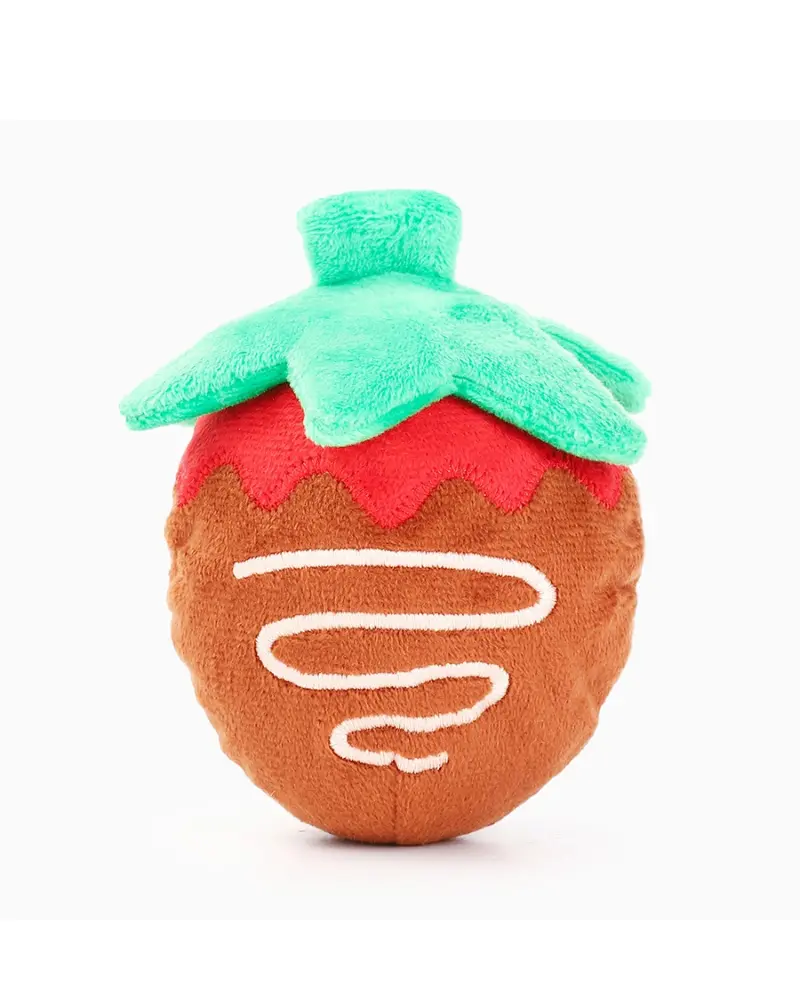 Chocolate Strawberry 2-In-1 Squeaky Dog Toy 1