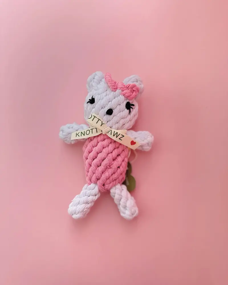 Eco-Friendly Samantha The Pink Bunny Rope Dog Toy 1
