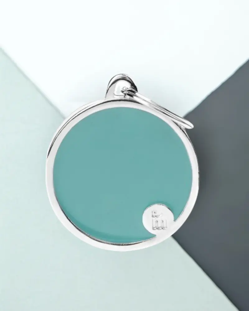 Handmade Circle Tag In Mint Custom Pet Id Tag 1