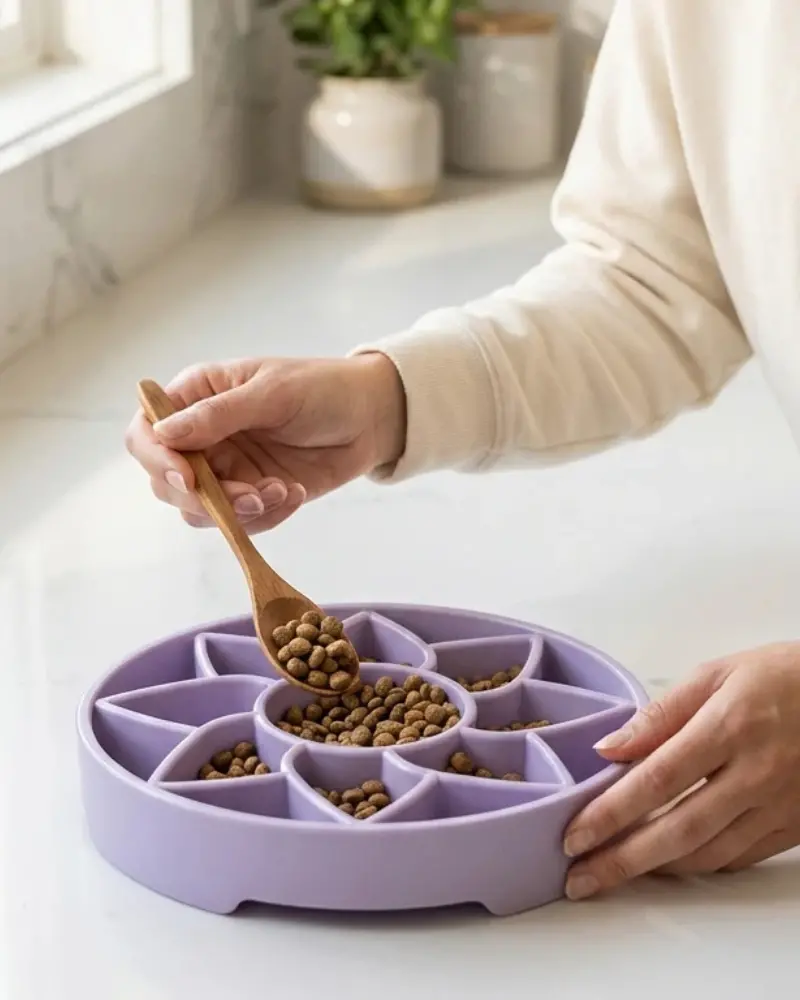 Sunflower Softie Etray Slow Feeder Dog Bowl & Soft Shallow Lick Mat (Made In The Usa) 1