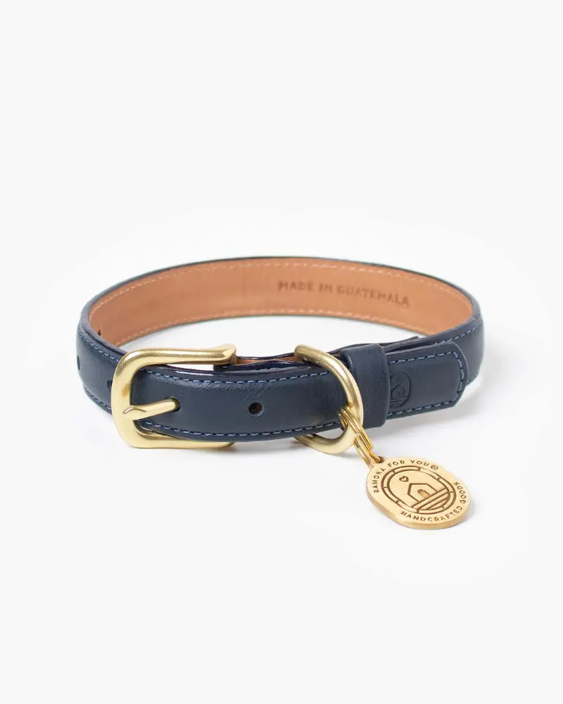 Midnight Leather Dog Collar (Made In Guatemala) 1