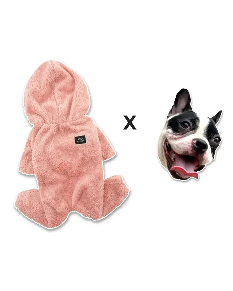 Boa Fleece Onesie For Dogs - French Bulldog Fit (In Blue, Pink, Ivory, Or Grey) (Final Sale) 1