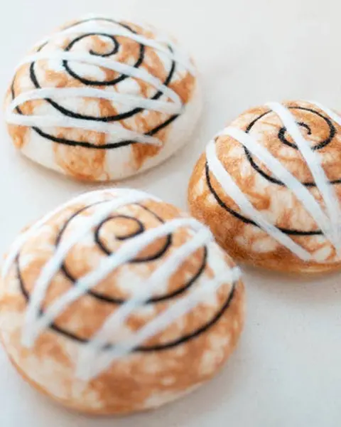 Cinnamon Roll Wool Dog Toy 1