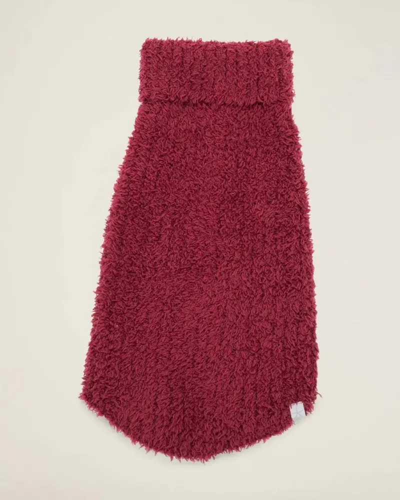 Cozychic Cranberry Ribbed Dog Sweater (Final Sale) 1