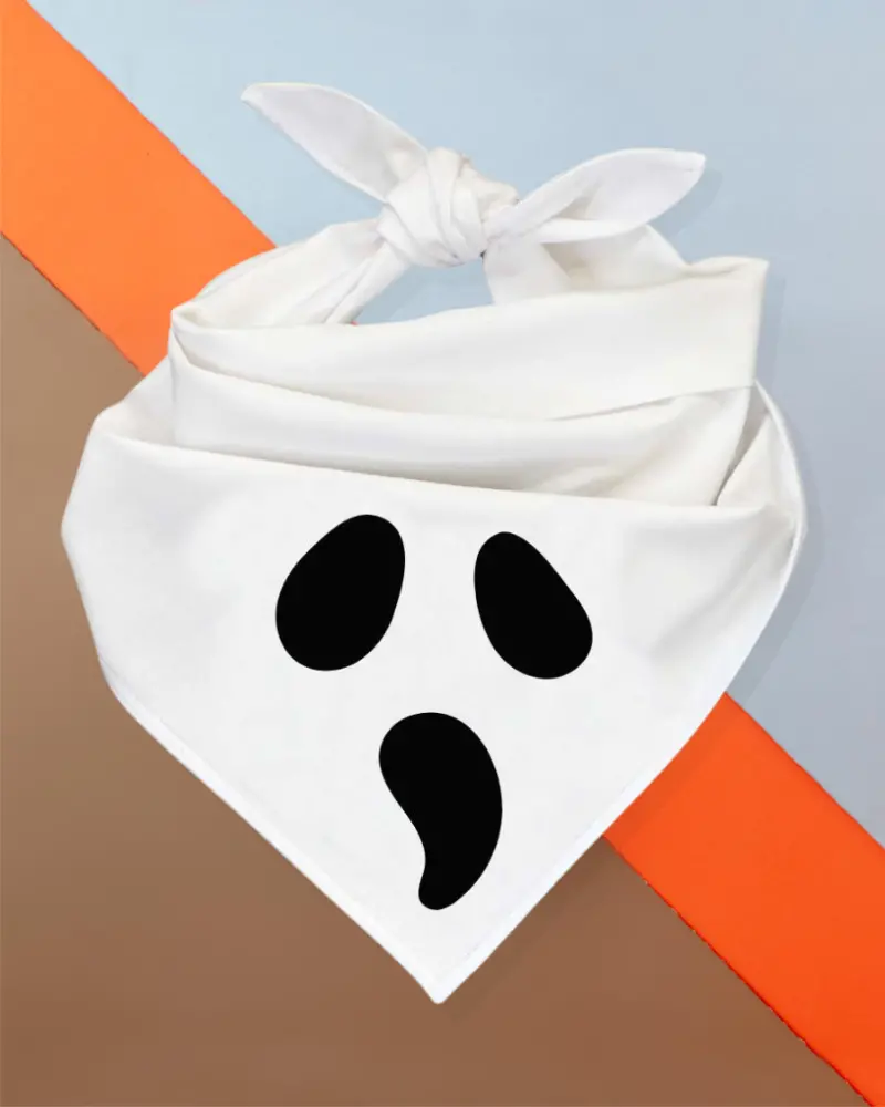 "Scream" Halloween Ghost Dog Bandana (Made In The Usa) 1
