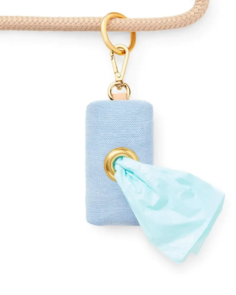 Blue Chambray Canvas Waste Bag Holder (Made In The Usa) 1