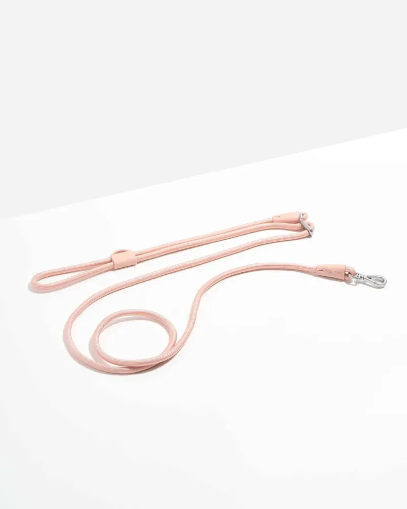 Hands-Free Rope Dog Leash In Blush Pink 1