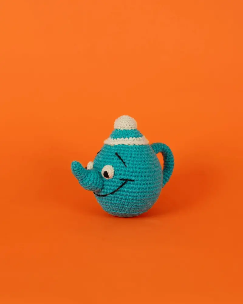 Cotton Crochet Tea Pot Squeaky Dog Toy (Final Sale) 1